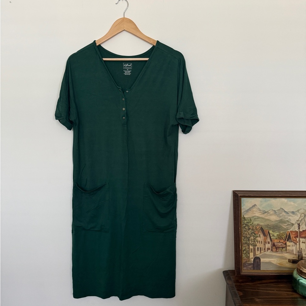 Milkmaid Goods Hunter Green Caftan Snap Nursing Dress